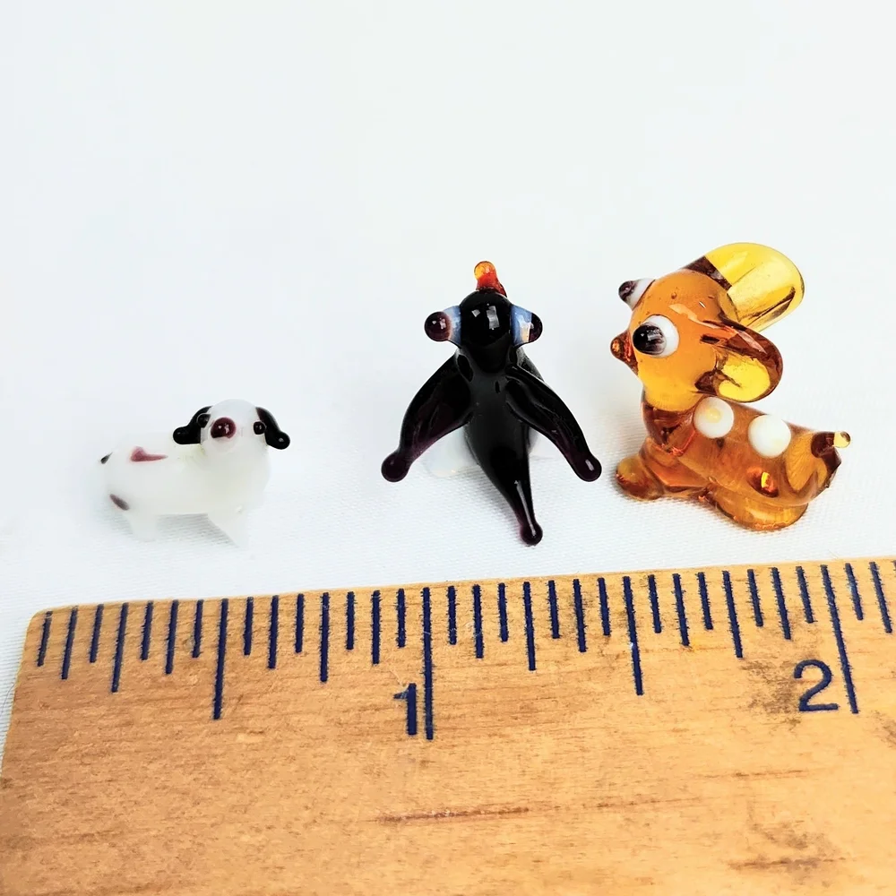 Vintage Lamp Worked Miniature Glass Animal Figurines
